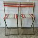 Chaises de camping pliables vintage en métal et toile