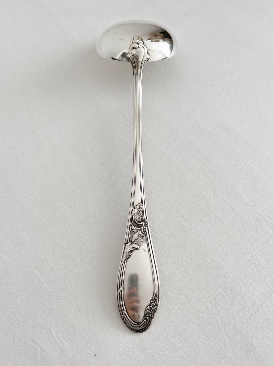 Antique Apollo silver metal ladle