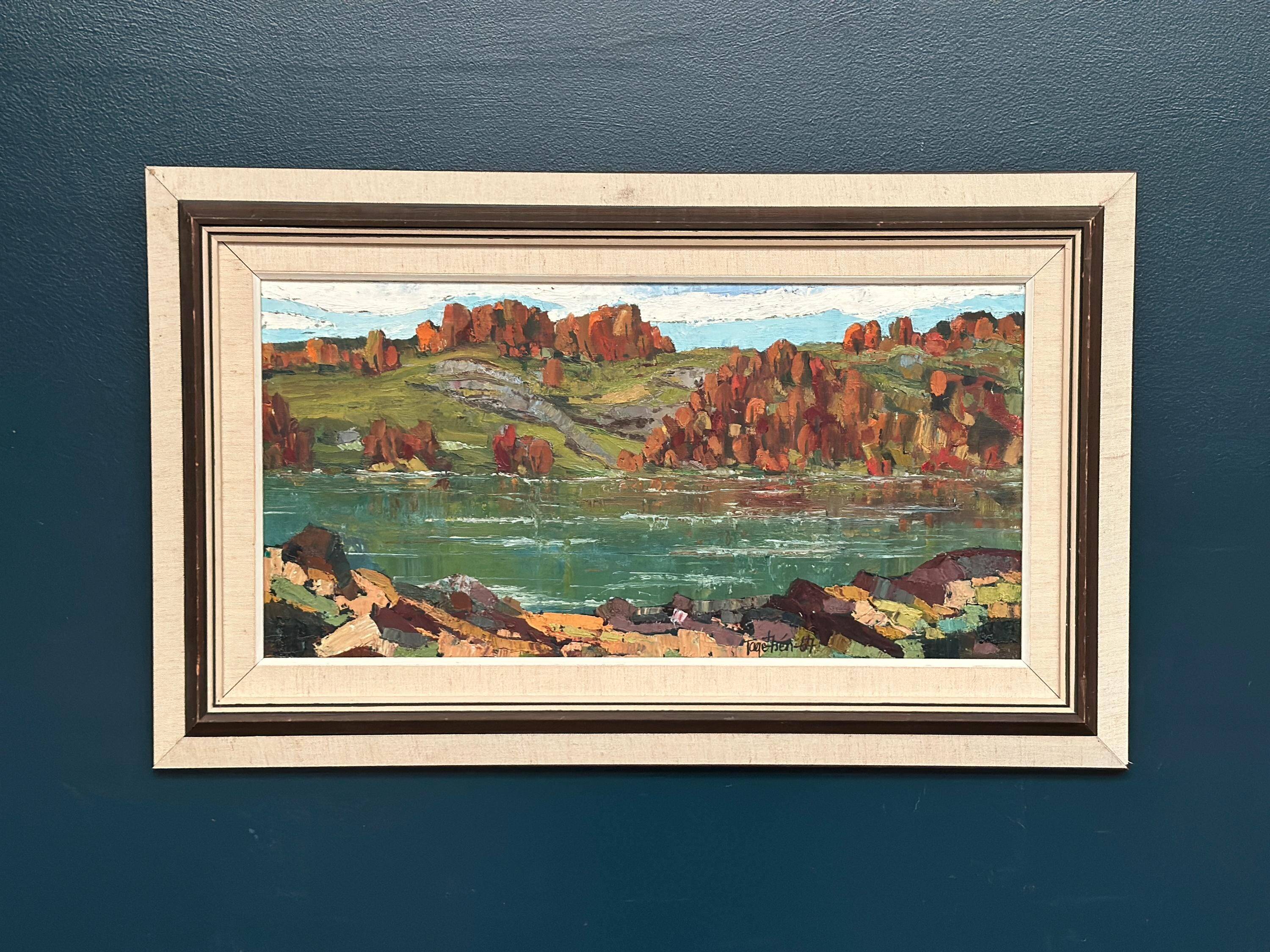 Swedish Oil On Canvas – “River View” By Tage Törngren