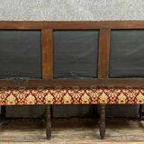 Louis XIII castle bench in solid walnut around 1850