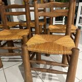 Set of 8 Charles Dudouyt Brutalist Dining Chairs 1960