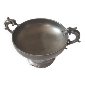 Pewter bowl with double handle