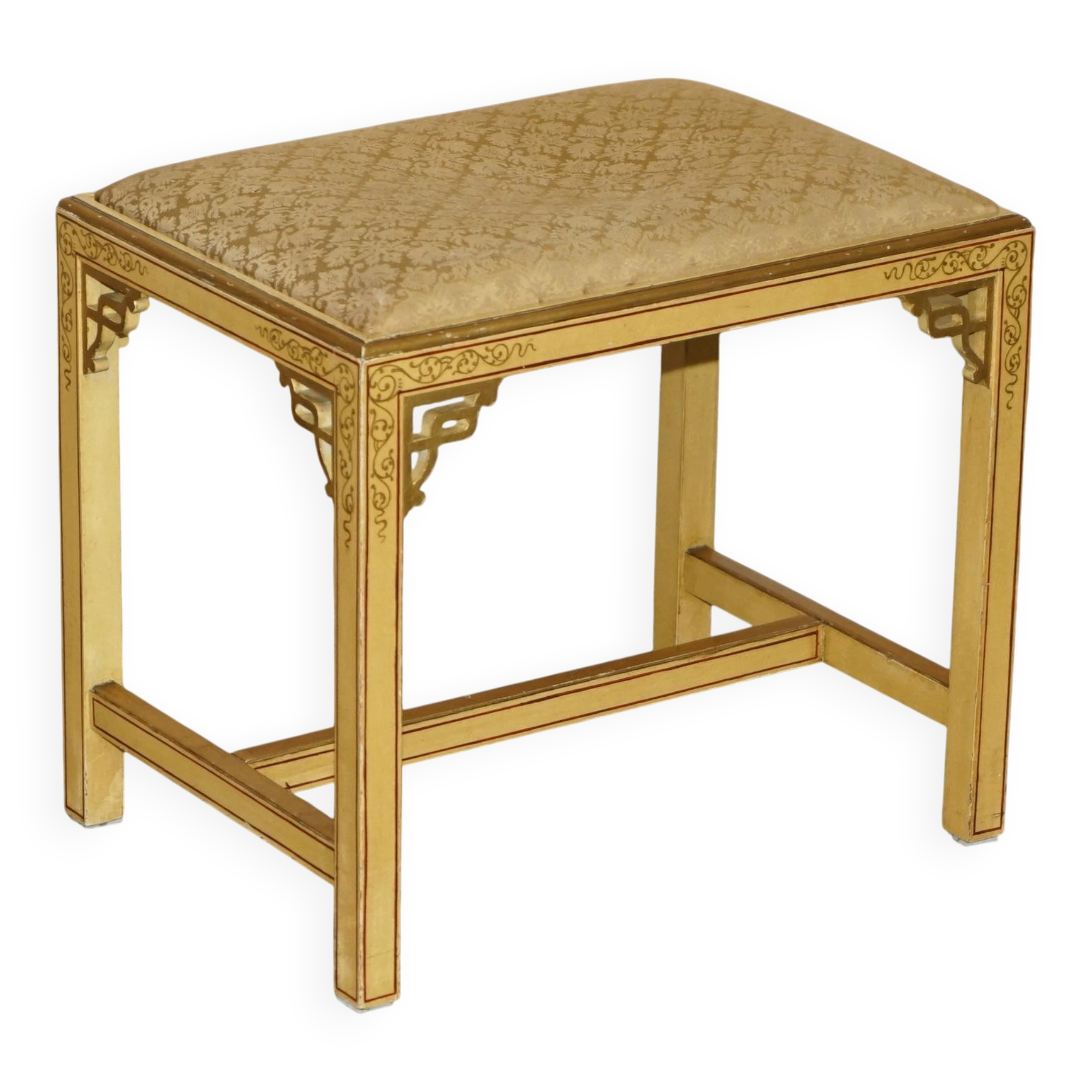 Chinoiserie dressing table in walnut with stool