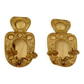 Baroque Style Mid-Century Brass Swedish Sconces