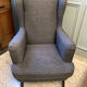 Fauteuil à grand dossier en tissu