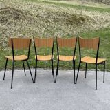 Italian dining table and 4 chairs by Salvarani, 1950s, set of 5.