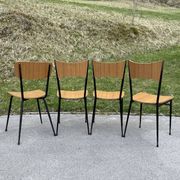Italian dining table and 4 chairs by Salvarani, 1950s, set of 5.