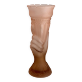 Pink Art Deco glass vase