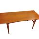Table basse teck danoise années 60, design scandinave organique