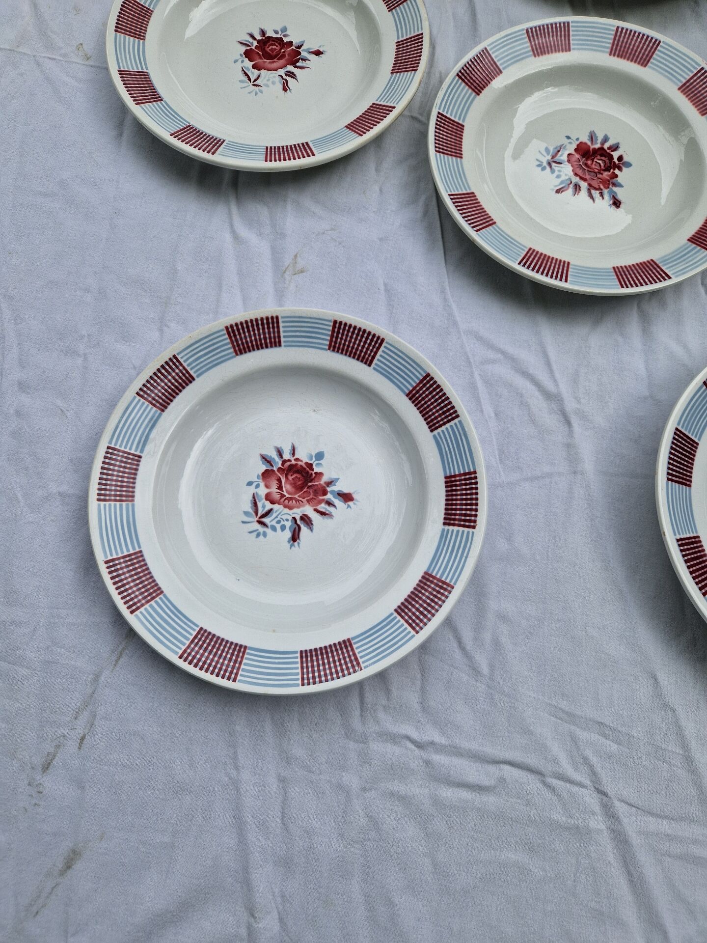 St Amandinoise deep plates, SET OF 6 / Ceramic.