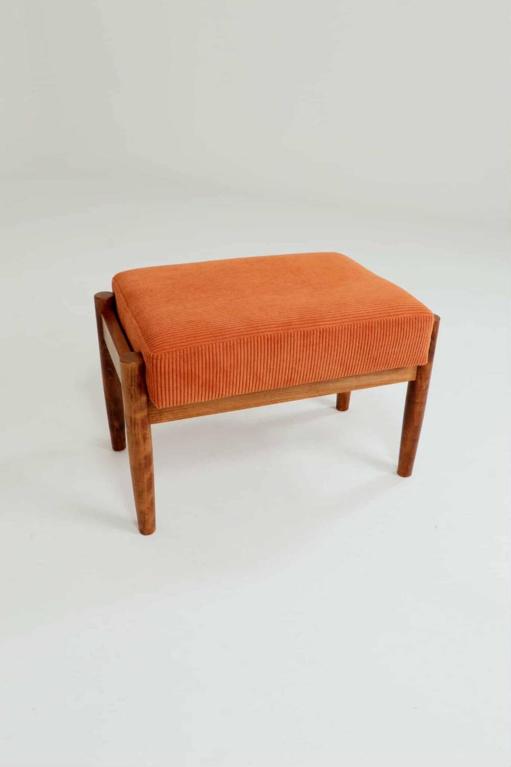 Vintage armchair pumpkin orange corduroy design by H.Lis