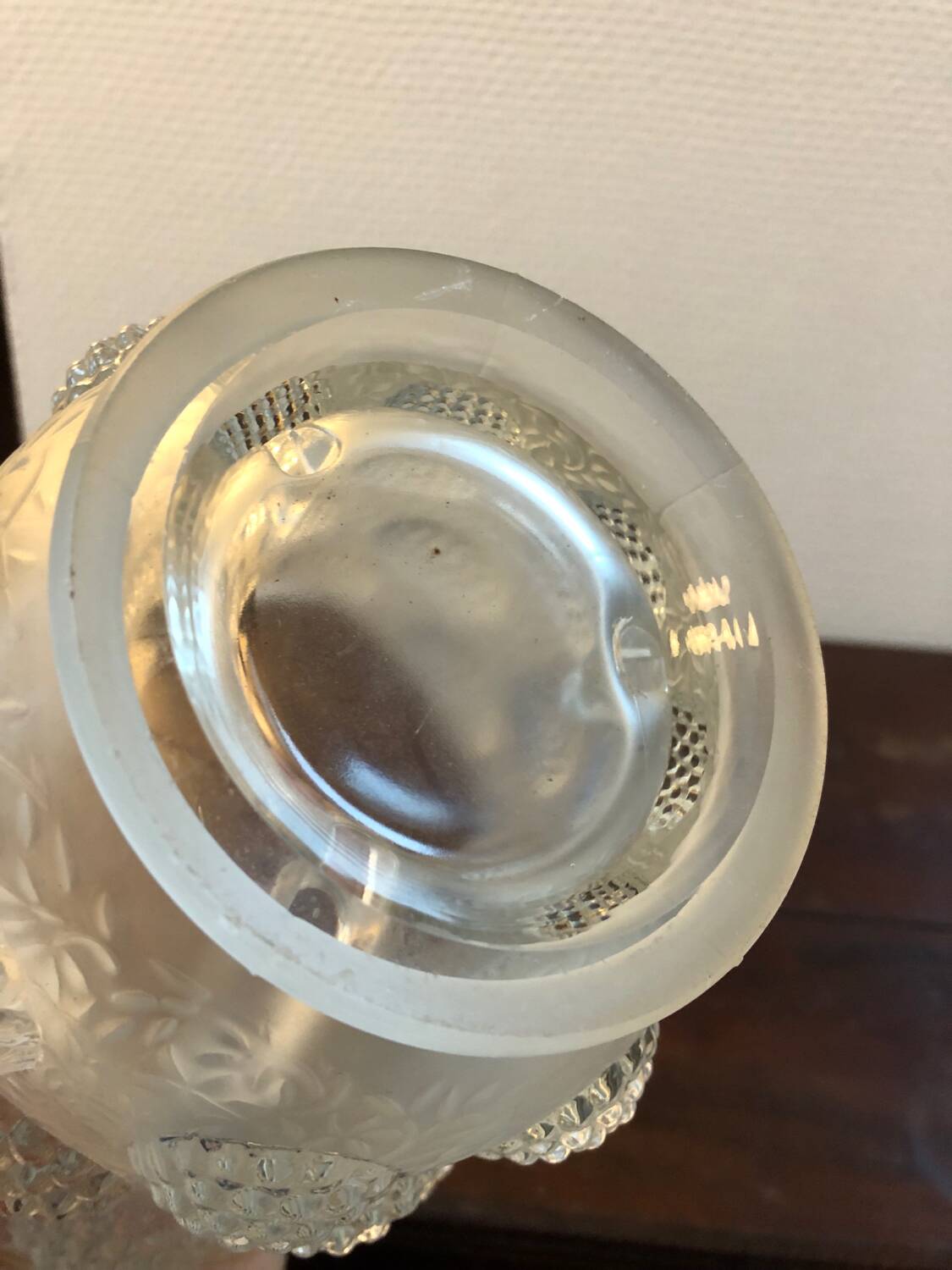 Vintage Verlys glass vase with cabochons