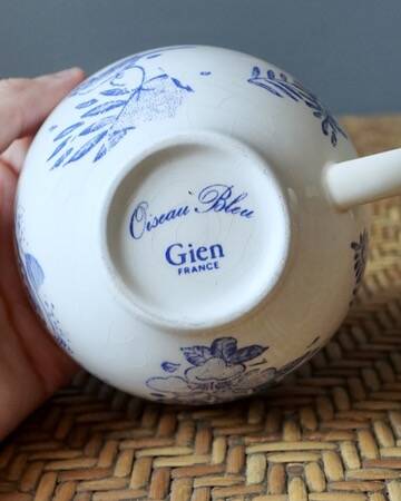 Set of 2 Gien breakfast cups/bowls – Blue Bird decor