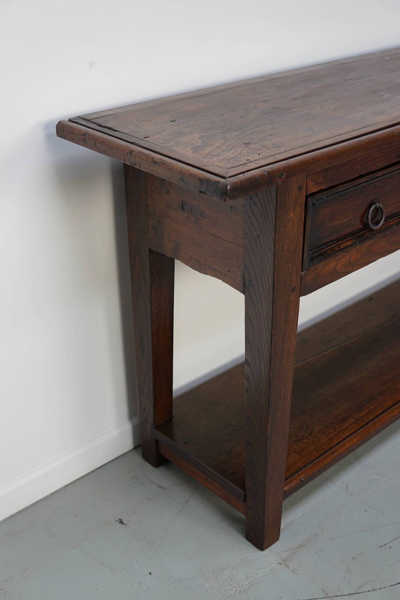 Antique Spanish Rustic Chestnut Side Table/Console, 18th Century