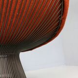 Early bronze lounge chair by Warren Platner for Knoll 1960s in rust red