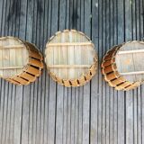 Set of 3 bamboo planters from the 70s