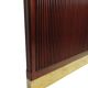 Floor mirror with fluted wood and brass lamp, Buffa/Borsani style.