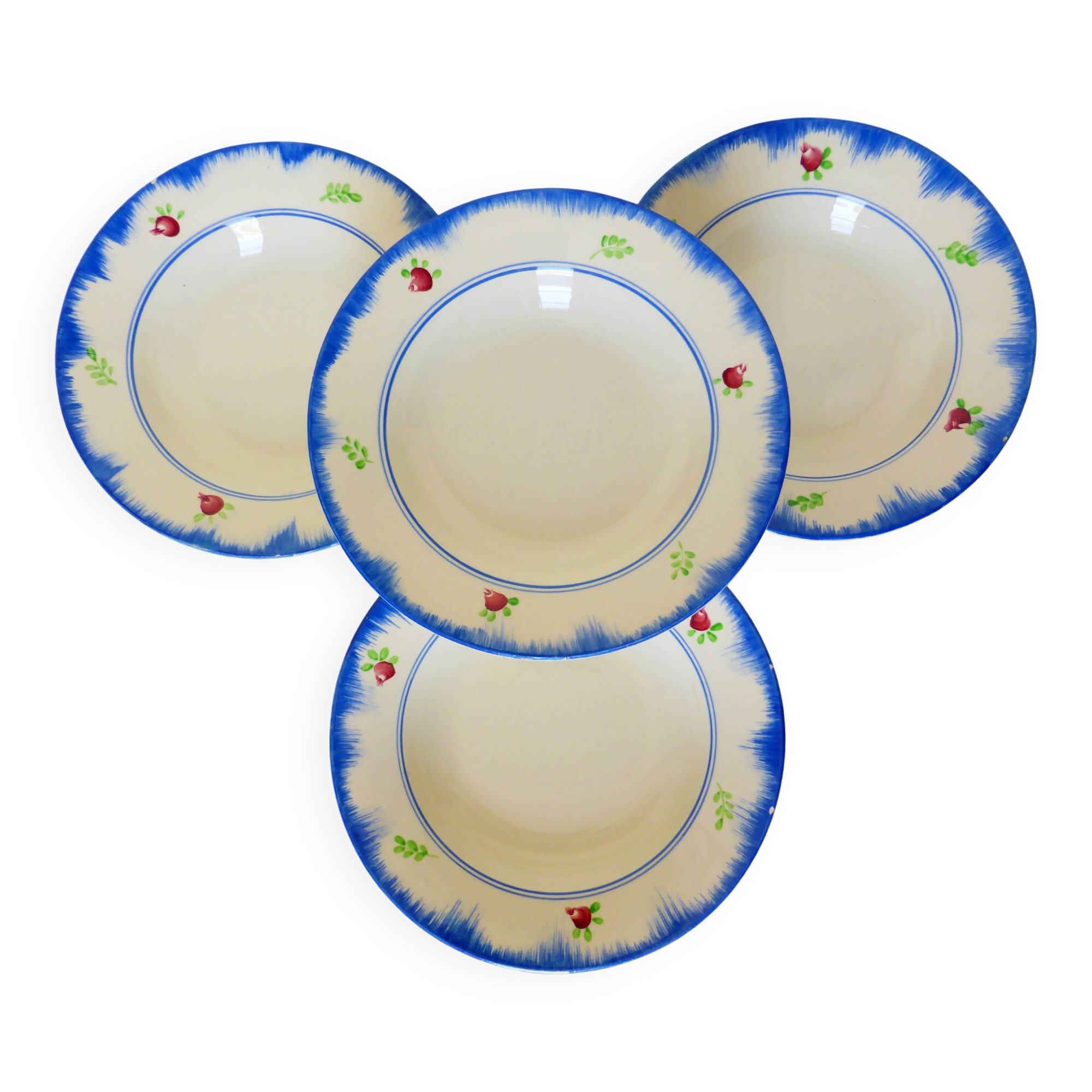 4 deep plates Gien model Bagatelle 210746