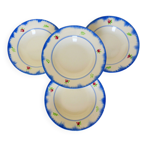 4 assiettes creuses Gien modèle Bagatelle 210746