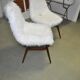 Set of 2 white Erika chairs with wooden legs by Judit Burján for SZKIV, 1959