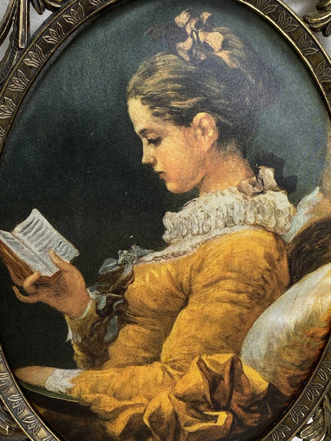 Brass frame and silk upholstery