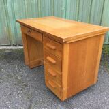 Vintage desk with 5 oak drawers