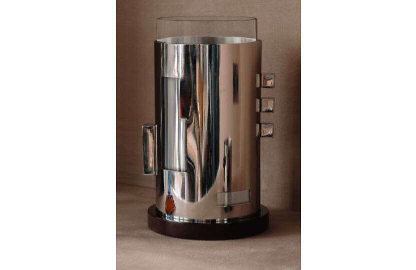 Garance Vallée for Monoprix. Chrome-plated metal and glass vase