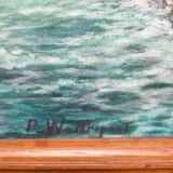 Late 20th Century Seascape Oil Painting, Framed