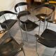 Set of 6 vintage arper chrome leather chairs