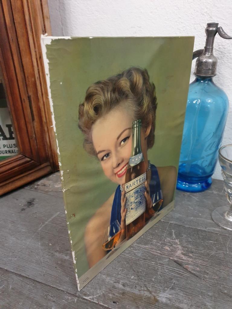 Advertising cardboard - advertising cognac martell - bistrot