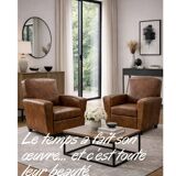 Pair of leather club armchairs – Mid-20th century