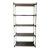 Bibliothèque Hollis Jones en plexiglass, laiton et verre fumé, 1970