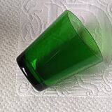 4 glasses 15 cl retro emerald green tempered glass france