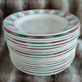 20 antique flat plates from Digoin and Sarreguemines