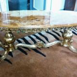 Coffee table marble and bronze Super sixties