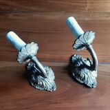Set of 2 bronze wall chandeliers 1 fire
