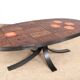 Coffee table in lava stone, ceramic and steel by Jean Jaffeux 1960.