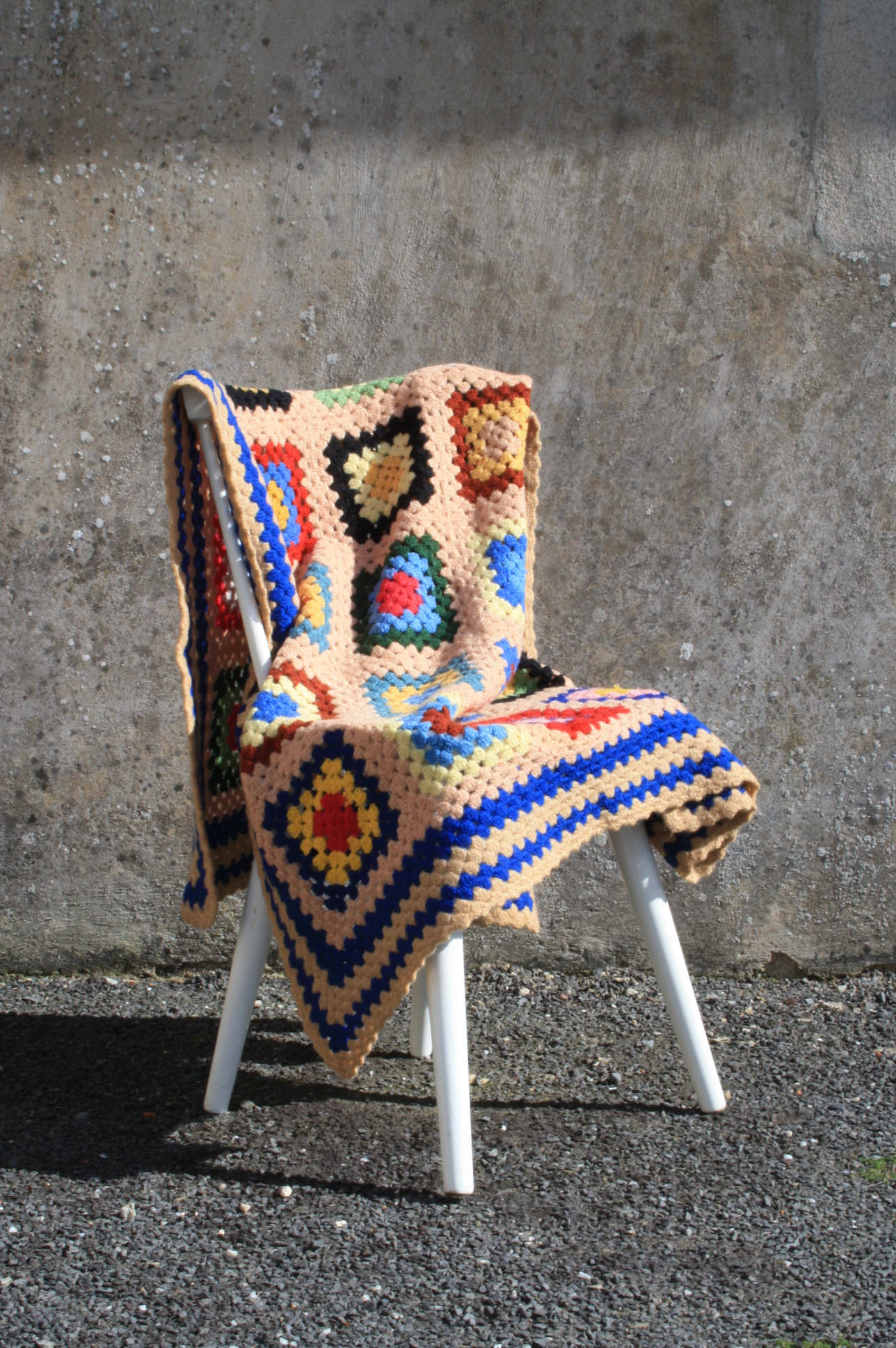 Plaid, couverture vintage au crochet