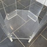 Octagonal side table in transparent plexiglass from the 70s
