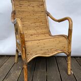 Pair of Vivai del Sud rattan wicker bamboo chairs