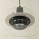 Space Age ceiling lamp by Ikea from the 1980s with two plexiglass plates and canopy made of black injection-moulded plastic.