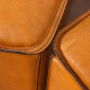 Pair of vintage 70's armchairs in beige leather design ferruccio brunati