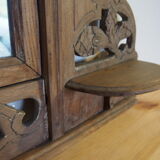 Old carved wooden pediment mirror