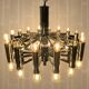 Vintage large chrome Italian Space Age pendant lamp Sciolari