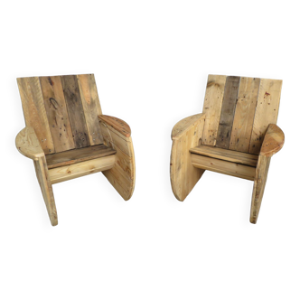 Pair of original touret armchairs