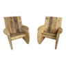 Pair of original touret armchairs