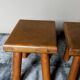 Pair of vintage oak footrests