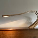 Large curved wooden lamp 1980