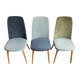 Trio de chaises scandinaves en velours