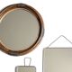 Round mirror in dark rattan, 50s